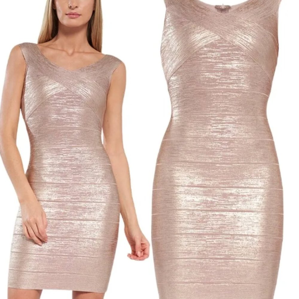 Herve Leger Criss Cross Bandage Dress